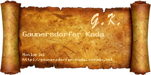 Gaunersdorfer Kada névjegykártya